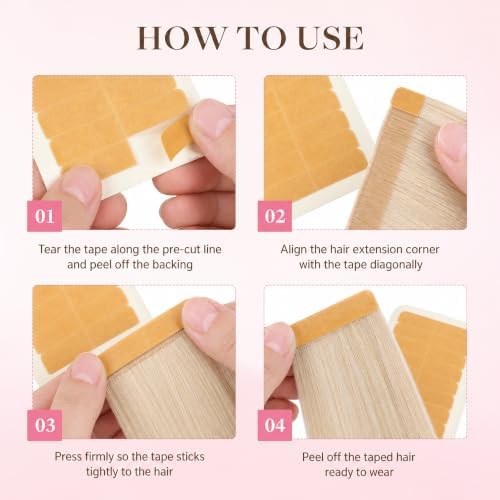 Eumos Hair Extension Tape Double Sided Adhesive Replacement Tape 120pcs - Image 4
