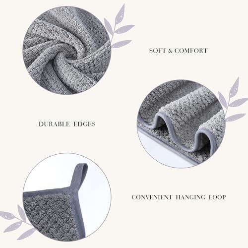 Soft Bath Towel Set of 4, Extra Large Microfiber Towels 35x70 in, Bath Towel Hand Towel Hair Towel Washcloths Set, Quick Dry, Highly Absorbent, for Bathroom Shower Pool Hotel Beach (White, 4 Piece) - Image 5