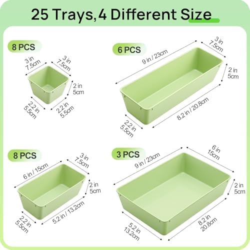Vtopmart 25 Pack Plastic Drawer Organizers with Anti-slip Rubber Pads - Image 2