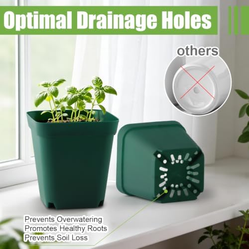 2.75 Inch Square Nursery Pots with Drainage Holes for Plants, 120 Pack - Image 3