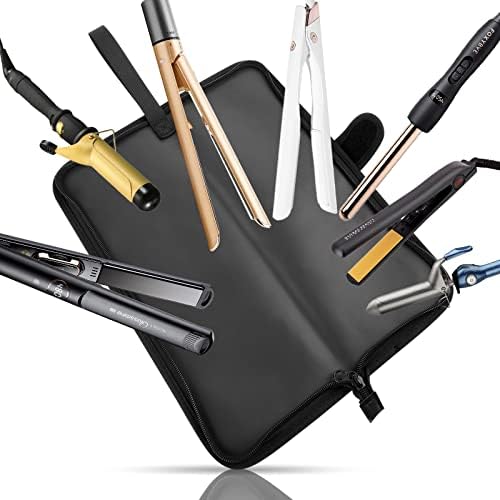 2-in-1 Heat Resistant Flat Iron Holder and Travel Case - Neoprene Curling Iron Pouch With Silicone Mat for Hair Styling Tools (13 x 5 Inches) - Image 3