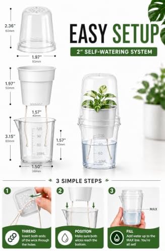 Tissue Culture Starter Kit, Self Watering Pots for Indoor Plants, TC Soil Kit with Volcanic Soil & Perlite, Clear Plant Pots with Drainage, TC Acclimation Kit, Potting Mix for Tissue Culture Plants - Image 5