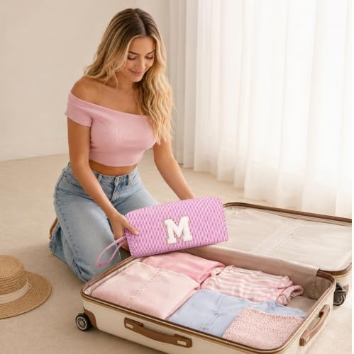 Personalized Hair Tool Travel Bag for Dyson,Pink Initial M - Image 4