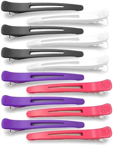 Duck Bill Hair Clips for Women 12 Pcs Black for Hair Styling Clips by JECOLE
