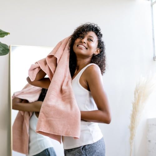 VOLO Hero Hair Towel | Ultra Soft, Super Absorbent, Quick Drying Nanoweave Fabric | Reduce Dry Time by 50% | Towel Wrap for All Hair Types | Reusable Packaging (Cloud Pink - Reusable Tote) - Image 6