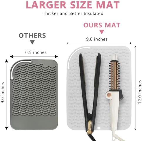 Larger Size Silicone Heat Resistant Mat for Hair Tools(12" x 9") - Image 3