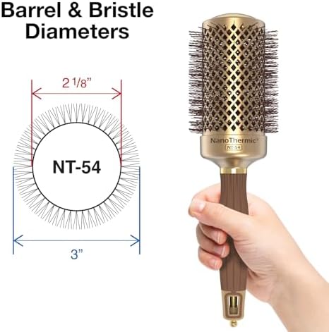 Olivia Garden NanoThermic Ceramic + Ion Round Thermal Hair Brush - Not Electrical - Professional Blowout Brush for Normal to Thick Hair - Image 2