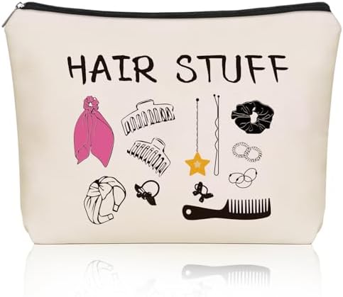 Mom Gifts Hair Stuff Makeup Bag: Hair Accessories Themed Cosmetic & Toiletry Organizer Pouch For Teen Girls & Women Hairstylist Sisters, Friends.Ideal Mom Gift For Travel, Birthdays. by Girllyempoweringeverywomen