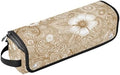 Hair Tools Travel Bag with Heat Resistant Mat 2-in-1 Hot Tools Travel Bag Organizer Flat Curling Iron Travel Case for Straightener Retro Beige Paisley by WelcometoElliTarr