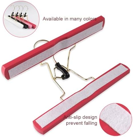 Hair Extension Hanger 4PCS Wooden Storage Holder for Hairpieces Pants Hanger for Clothes Pants Carrier Wig Holder with Double Anti-Slip Stickers - Image 5