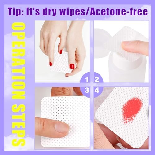 NXJ INFILILA Lint Free Nail Wipes, 540PCS Non-Woven Fabric Dry Nail Prep Wipes, Super Absorbent Nail Polish Remover Wipes Lash Extensions Glue Nail Cleaning Pads for Salon Supplies - Image 3