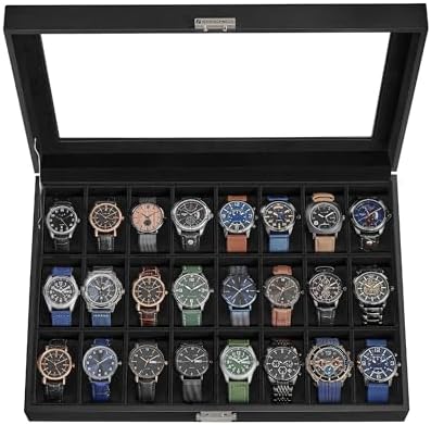 SONGMICS 24-Slot Watch Box, Watch Organizer with Glass Lid by SONGMICSbySONGMICSHOME