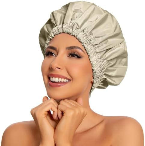 Edoneery Shower Caps for Women Reusable Waterproof, Shower Hair Cap - Image 4