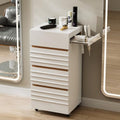 Salon Trolley Cart with Lockable Wheels, Rolling Hair Cart with 3 Dryer Holders for Hair Stylist, Wall Mount Makeup Organizer Stations Cabinet for Beauty Spa Barbershop Tattoo(White) by Belandi