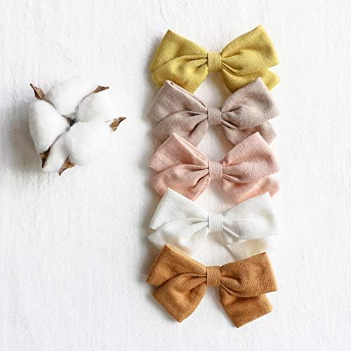 Baby Girl Hair Clips Bows Barrettes 10 Pack Fully Lined Alligator Clip 3.4 Inch Hair Accessories for Little Girls Toddler Kids Children - Image 6
