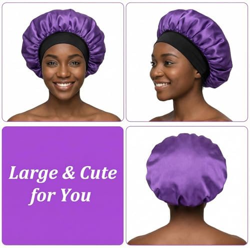 WLLHYF 18 Pcs Satin Bonnets for Sleeping, Large Silk Bonnet, Multicolored C - Image 4