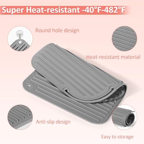 Heat Resistant Mat Large Silicone Hot Hair Tools Holder for Curling Irons Flat Iron Hair Straightener Mat Portable Vanity Pad Accessories/Organizer - Image 4