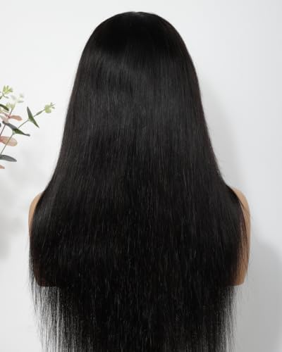BEEOS 13x6 Full Frontal HD Lace Wig 180% Density, Pre-Plucked Straight Human Hair Wig Bleached Knots 20 Inch Ultra-fitted Cap Design - Image 5