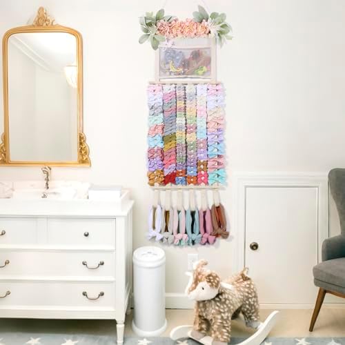 POVETIRE Headband Holder Hair Bows Organizer for Girls, Hair Accessories Display Storage Wall Hanging Decor for Baby Nursery Toddler Girls Room - Image 2