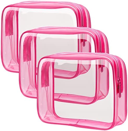 PACKISM Clear Makeup Bag for Travel - TSA Approved Toiletry Bag, Hot Pink by Packism
