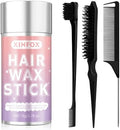 Hair Wax Stick, Slick Back Hair Brush, Wax Stick for Flyaways, Rat Tail Comb Edge Brush Styling Tool Set Accessories for Women Girls(Black) by Unknown