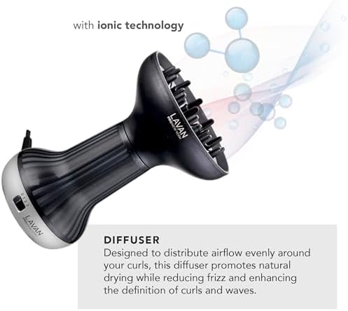 Diffuser Hair Dryer for Curly Hair – Ionic Technology Hair Dryer with Adjustable Heat & Speed Settings for Frizz-Free, Defined Curls, Lightweight Hair Dryer, Wavy And Curly Hair (SILVER) - Image 4