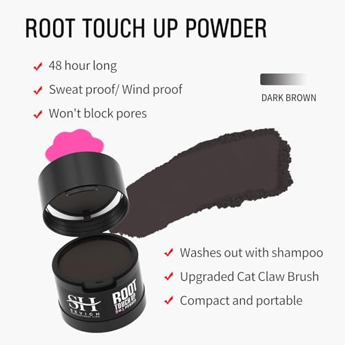Sevich Hairline Powder 2.0, Gray Root Touch Up, Sweatproof, Dark Brown - Image 4