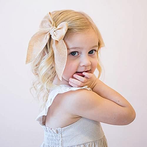 Niceye Big Hair Bows for Girls, Cotton Linen Alligator Clips, 5.5" Bows - Image 2