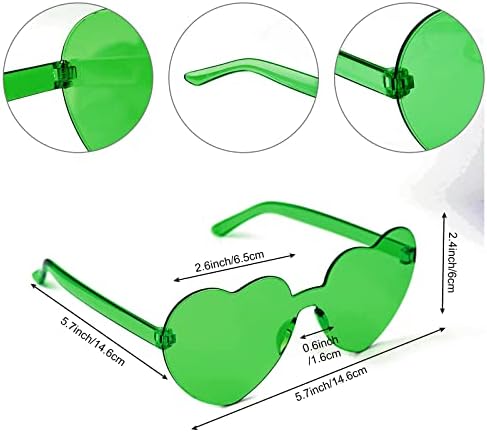 MIAHART Green Short Bob Wig and Sunglass Set, Neon Colored Wigs Sunglass Pack Costume Colorful Cosplay Wigs Daily Party Hairpieces for Bachelorette Neon Party Favors Halloween Decorations Supplies - Image 4