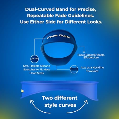 Hands-Free Fade Guide for Men – Silicone Haircut Template for Clippers | Neckline Shaver Guide | DIY Self Haircut Tool (RED) - Image 4