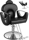Black Barber Chair Heavy Duty Reclining Hydraulic Styling Chair for Salon by GRATIVIAOFFICIAL