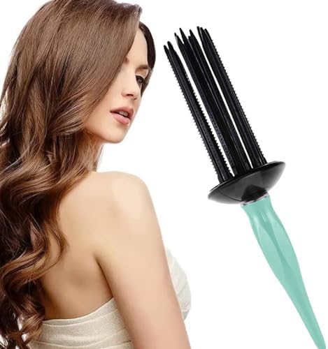 Curling Roll Comb Curl Defining Brush Round Curly Hair Comb Beautiful Curls Travel friendly Hair Styling Tool Create, Green - Image 6