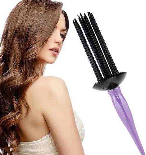 Curling Roll Comb Curl Defining Brush Round Curly Hair Comb Beautiful Curls Travel friendly Hair Styling Tool Create, Green - Image 3