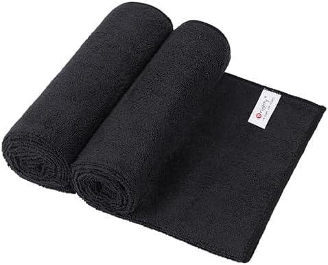 Orighty Salon Towels, 2 Pack Black Microfiber Hair Towel (16 x 29 Inch) by AllRightinOrighty