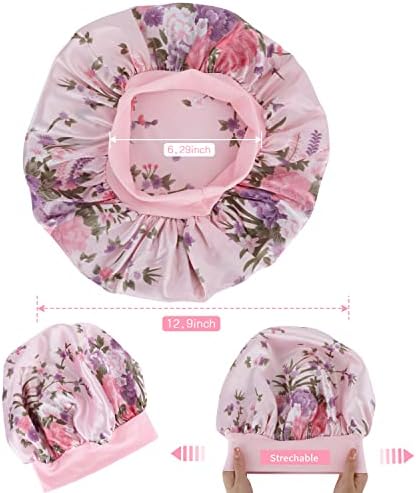ROYBENS 4PCS Bonnets for Women for Curly Hair, Satin Bonnet for Sleeping - Image 4