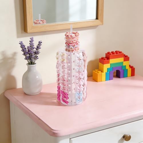 Bow Holder Bow Organizer for Girls,Baby Hair Clips Storage Stand, Rotatable Hair Accessory Organizer Rack for Baby Newborn Infant Toddler Kids (snzp-14-1) - Image 4