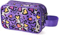 Kids Toiletry Bag for Girls, Travel Toiletry Bag for Little Young Girls Cosmetic Bag Makeup Bag Waterproof Hanging Wash Bag Toddler Toiletries, Leopard Purple by Vipdeal