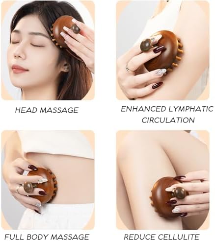 Wooden Scalp Massager for Hair & Scalp Care, Bamboo Scalp Massager Brush for Head Relaxation, Scalp Massage & Hair Oil Distribution, Natural Manual Massager for Face, Neck and Body - Image 5