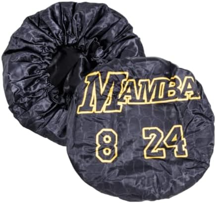 Silky Design Large Bonnet with Elastic Soft Band Adjustable Women and Men, Satin Fabric, Black 24A by CrownLimitedSupply