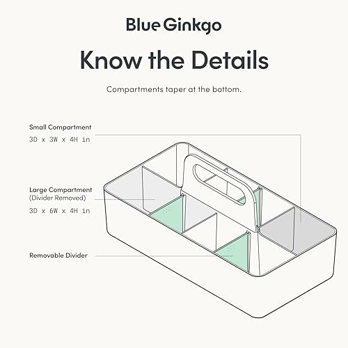 BLUE GINKGO Stackable Organizer Caddy, Long, White, Made in Korea - Image 4