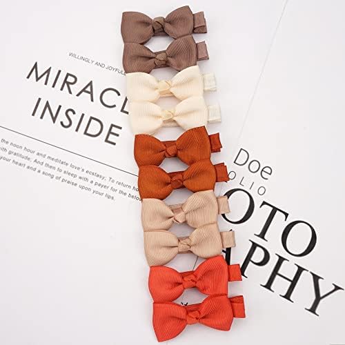 CLLOT Hair Clips, 70PCS Baby Girls Fully Lined Baby Bows Hair Pins Tiny 2' Hair Bows Alligator Clips for Infants Toddlers in Pairs - Image 3