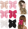 Seiolieliou 6Pcs Hair Bows for Women, Silky Satin Bow Hair Clips for Girls by Seiolieliou