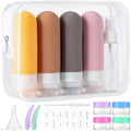 16pack Travel Bottles for Toiletries, TSA Approved LeakProof Squeezable Silicone Toiletry Containers for Shampoo, Conditioner, 3oz Portable Refillable Traveling Size Liquid Containers (16Pcs/Apricot) by MODENGKONGJIAN
