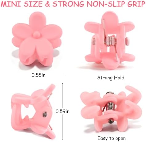 100Pcs Mini Flower Hair Clips, Tiny Hair Accessories (Matte Dark Morandi) - Image 3