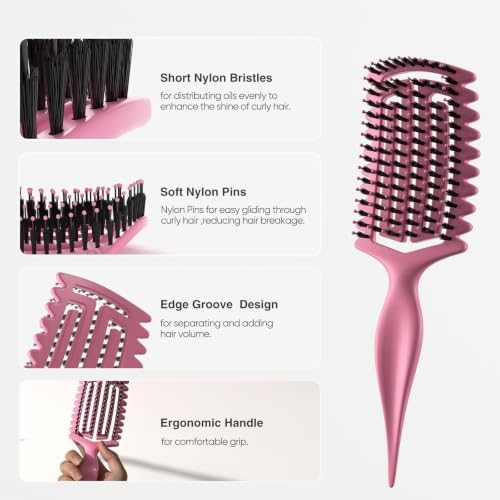 AM8:00 Curl Defining Brush,Curly Hair Brush for Shaping and Separating Hair - Image 2