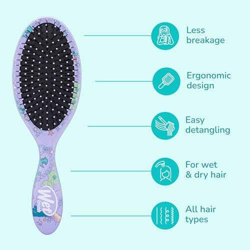 Wet Brush Detangle & Style Duo Kit, Sally (Nightmare Before Christmas) - Ultra-Soft IntelliFlex Bristles - Detangling Brush Glides Through Tangles For Wet & Dry Hair, 1 Hair Brush & 1 Coil Scrunchie - Image 5