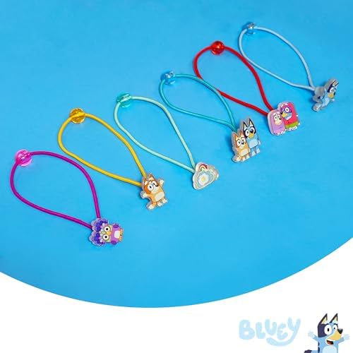 LUV HER Bluey Elastic Hair Ties for Girls - Multicolored, Durable Elastic - Pack of 6 - Ideal Hair Accessories for Ponytails & Buns, Ages 3+ - Image 3
