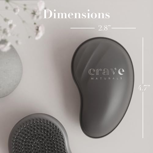 Crave Naturals Mini Detangler Hair Brush Black – Glide Thru Hair Detangler Brush for Women, Kids & Toddlers – Gentle Scalp Care, No-Pain Tangle-Free Hairbrush for All Hair Types, Travel Hair Brush - Image 3