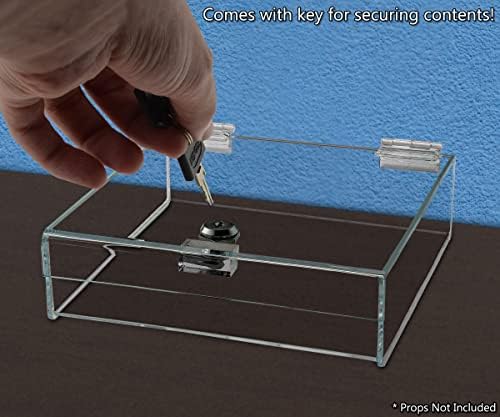 Acrylic Locking Display Case with Keys 9" x 9" x 2" Clear Countertop Square Tray with Lid for Tradeshows Expos Flea Markets and Swap Meets by Marketing Holders - Image 3