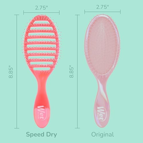 Wet Brush Speed Dry Hair Brush, Blow Dry Safe Bristles & Vented Design For Faster Drying Time, Ergonomic Handle, Reduces Breakage & Detangles All Hair Types, Limited Edition Prismatic Glow Pink - Image 4
